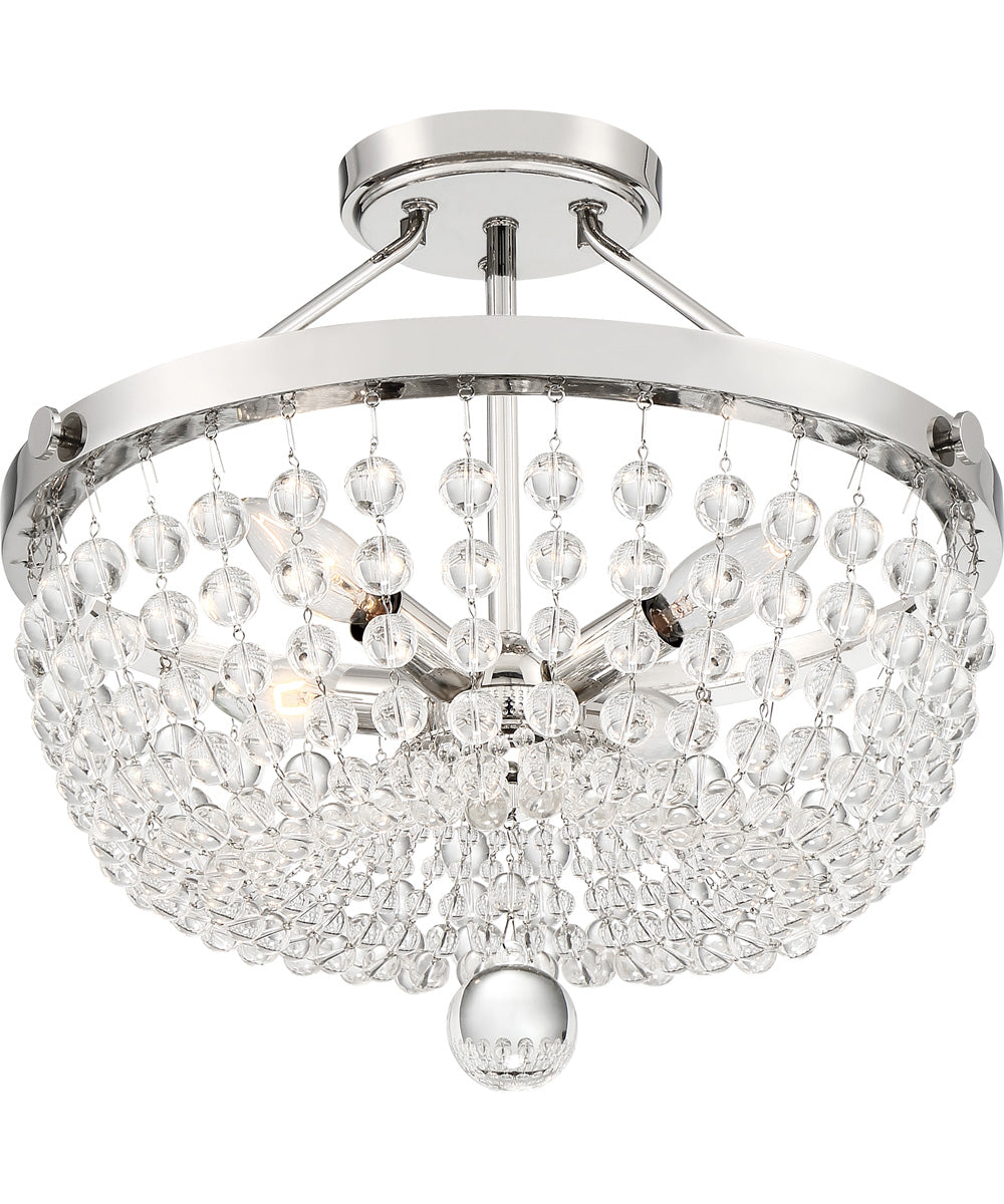 Teresa 4-light Semi Flush Mount Polished Nickel