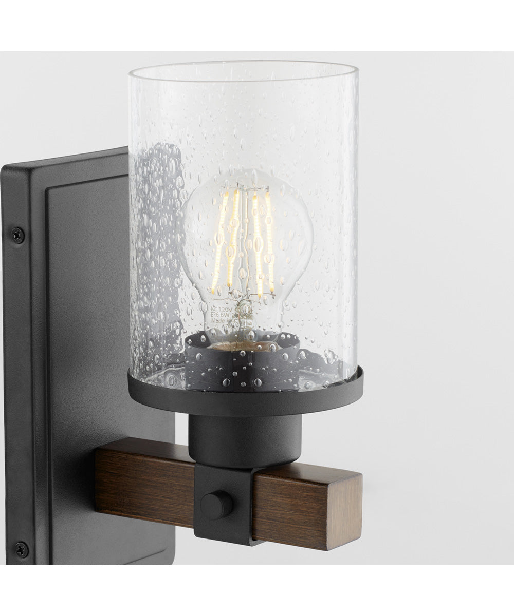 Alpine 1-light Wall Mount Light Fixture Textured Black Walnut