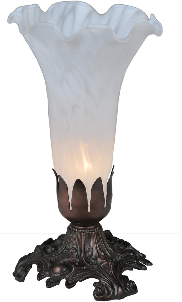 8"H White Pond Lily Accent Lamp