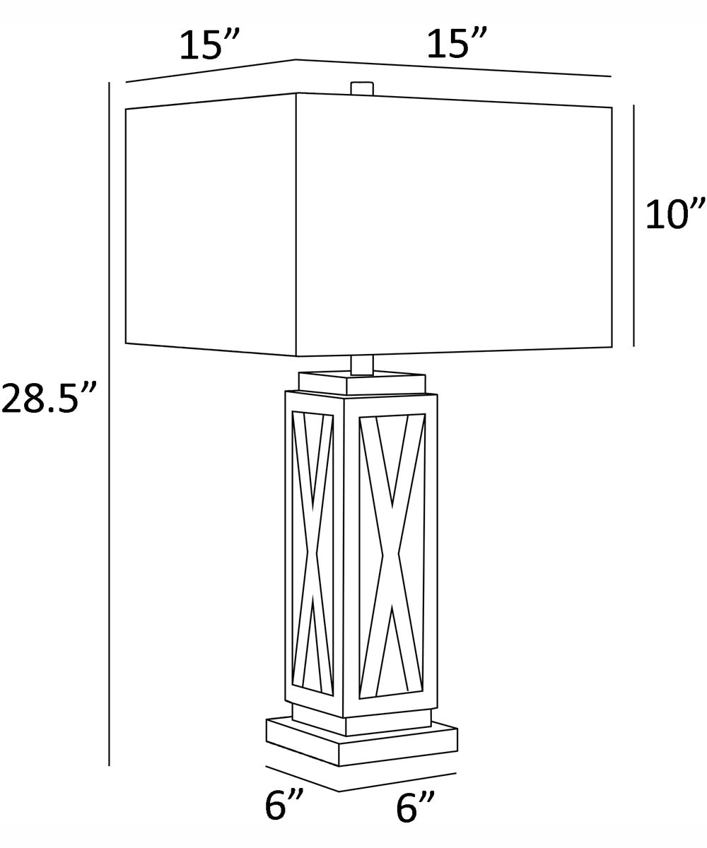 Ravenswood 1-Light Table Lamp Brushed Nickel/D.Walnut Wood/White Linen Shade