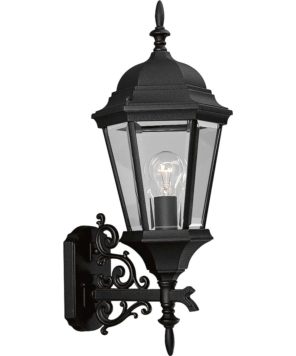 Welbourne 1-Light Large Wall Lantern Textured Black