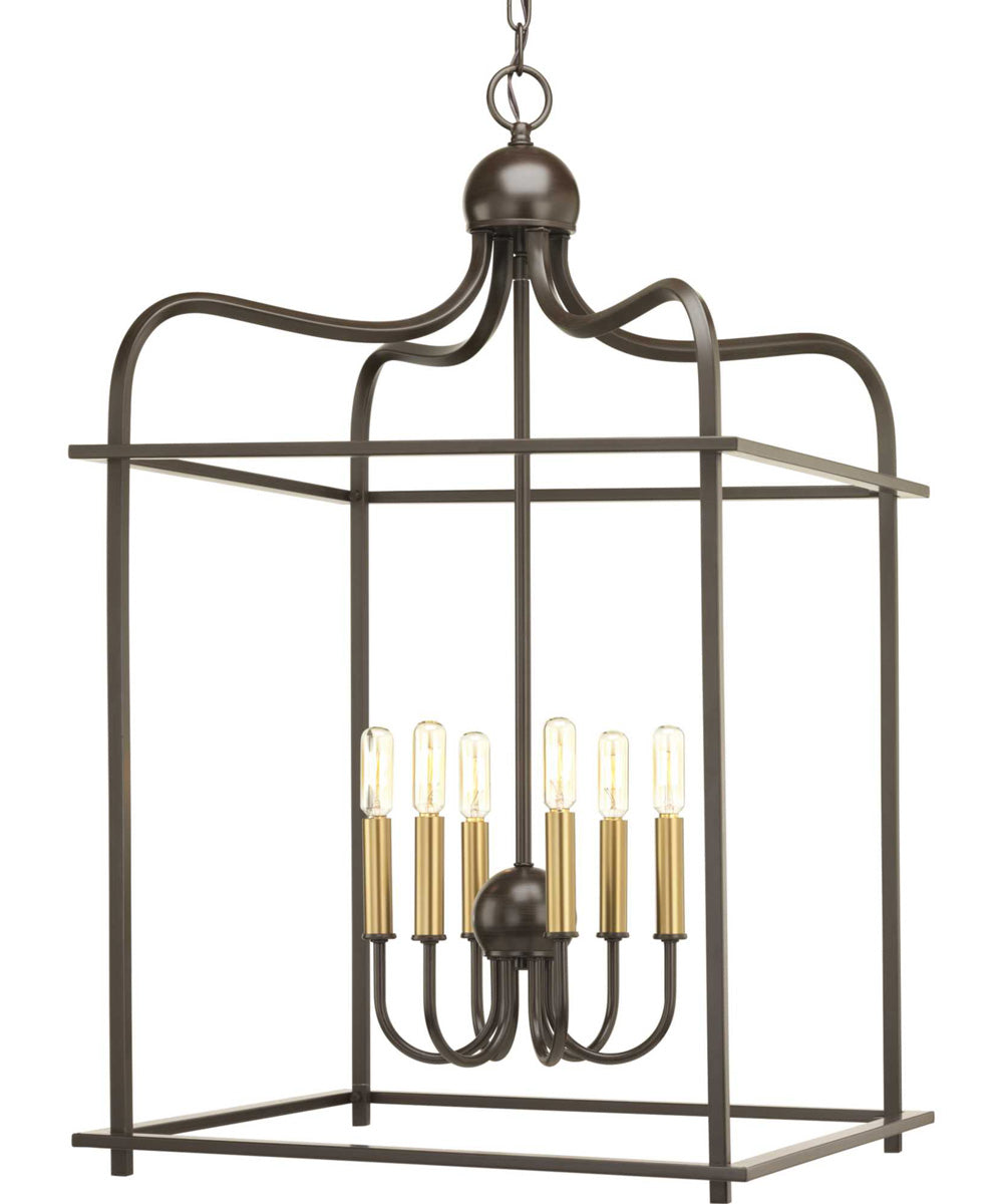 Assembly Hall 6-Light Coastal Pendant Light Antique Bronze