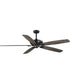 Kennedale 72-Inch 5-Blade DC Motor Transitional Ceiling Fan Rustic Charcoal/Matte Black Matte Black