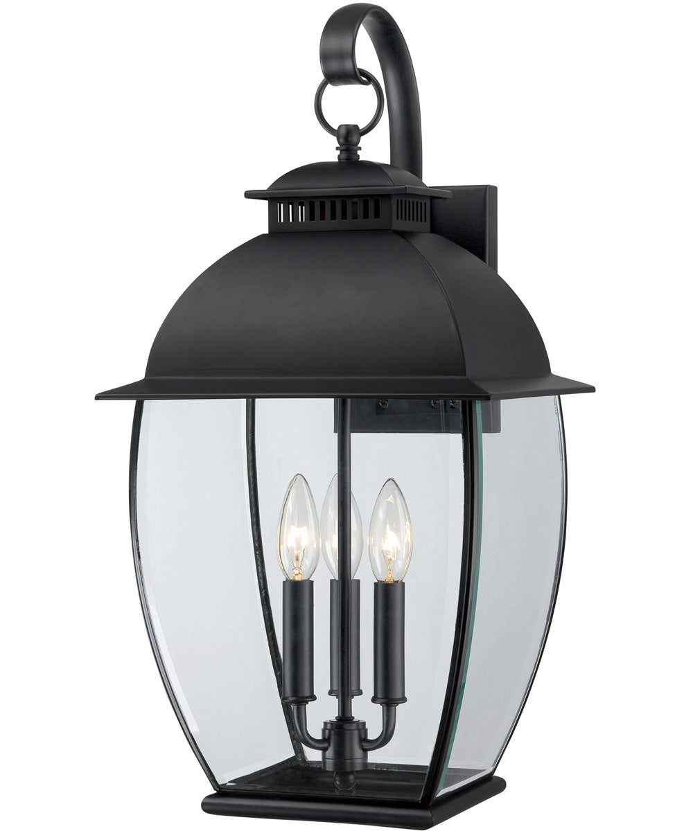 Bain Large 3-light Outdoor Wall Light Mystic Black