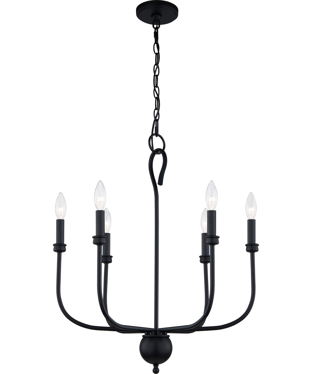 Blanche 6-light Chandelier Matte Black