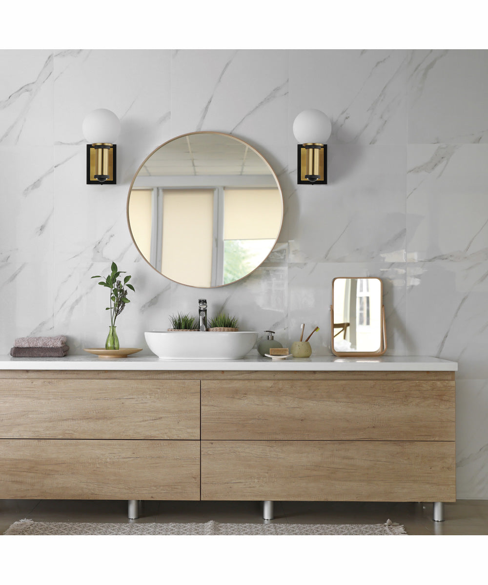 San Simeon 2-Light LED Wall Sconce Black / Natural Aged Brass