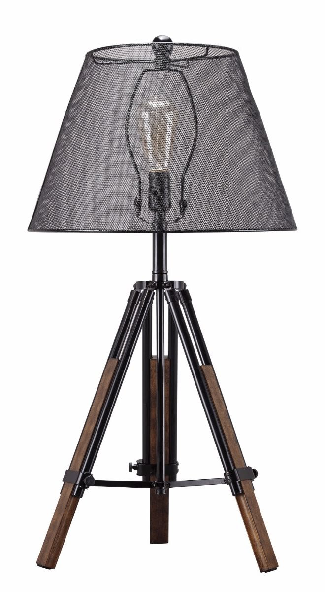 37"H Leolyn Metal Table Lamp Single Black/Brown