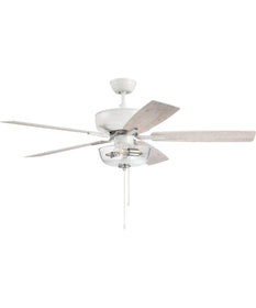 52" Pro Plus 101 2-Light Ceiling Fan (Blades Included) White/Polished Nickel