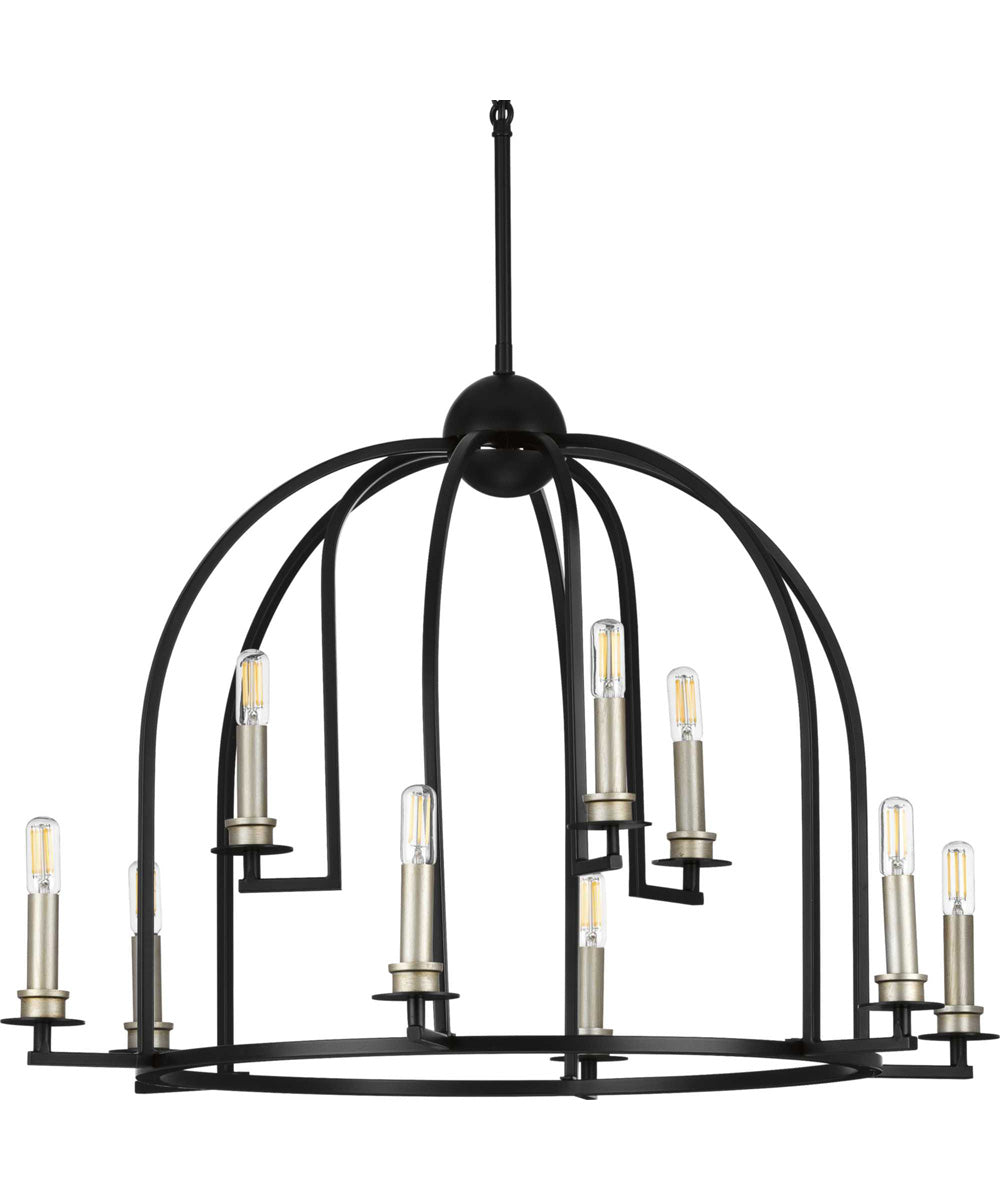 Seneca 9-Light Farmhouse Chandelier Light Matte Black