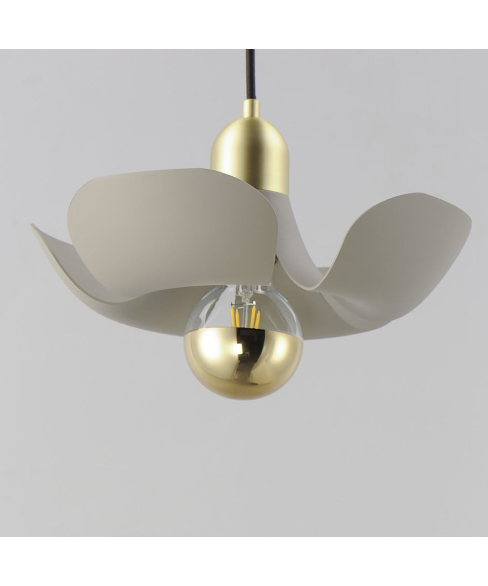 Poppy 12 inch Pendant Silver Gold / Satin Brass