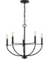 Leyden 5-Light Farmhouse Style Chandelier Matte Black
