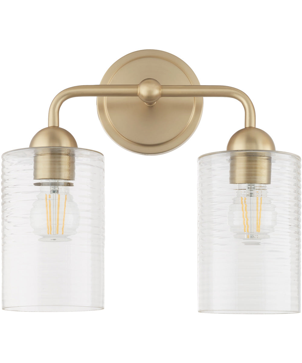 Tamara Day's Charlotte 2-light Bath Vanity Light Aged Brass