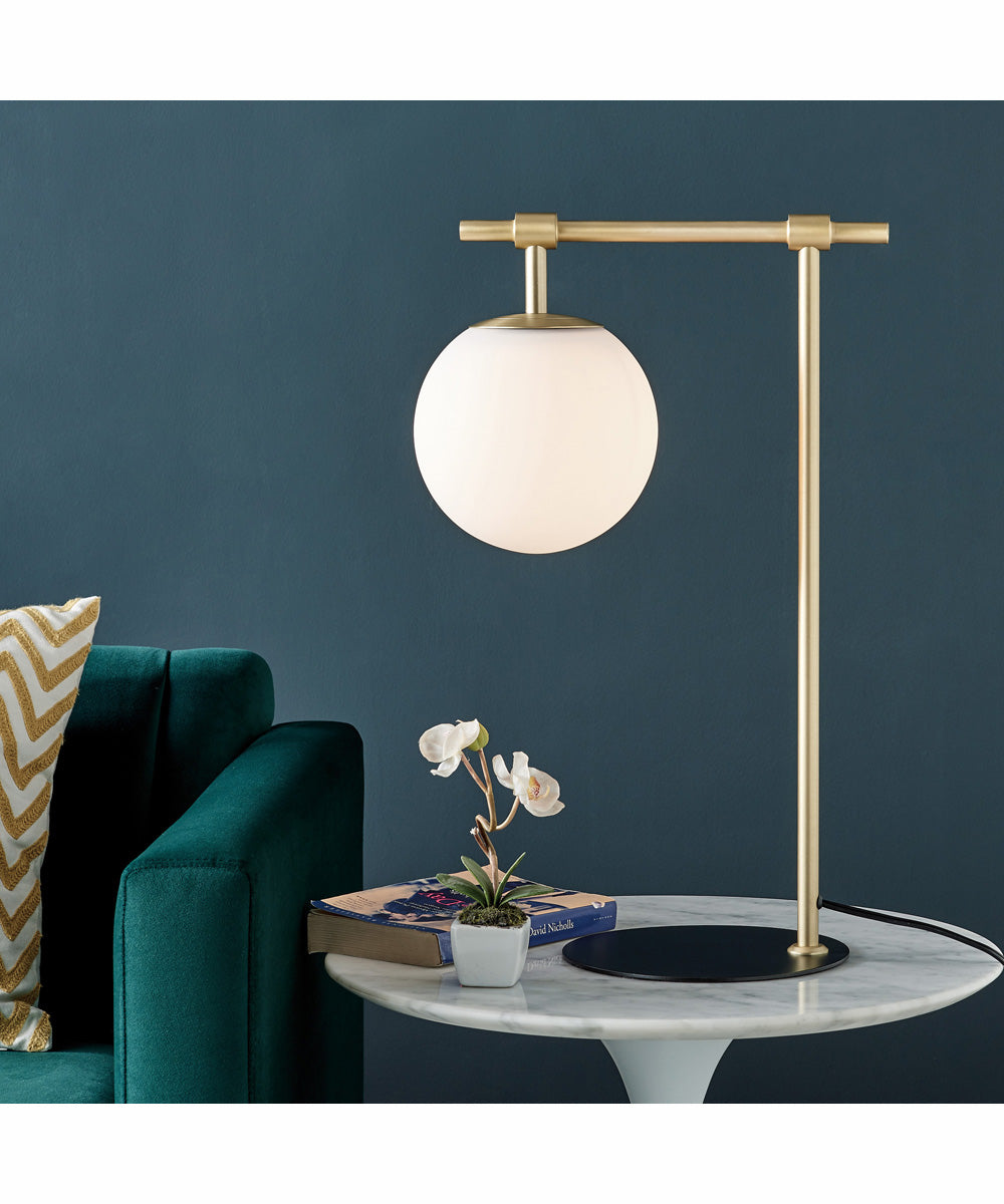 Lencho 1-Light Table Lamp Gold/Frost Glass Shade