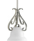 Torino 1-Light Etched Glass Transitional Mini-Pendant Light Brushed Nickel