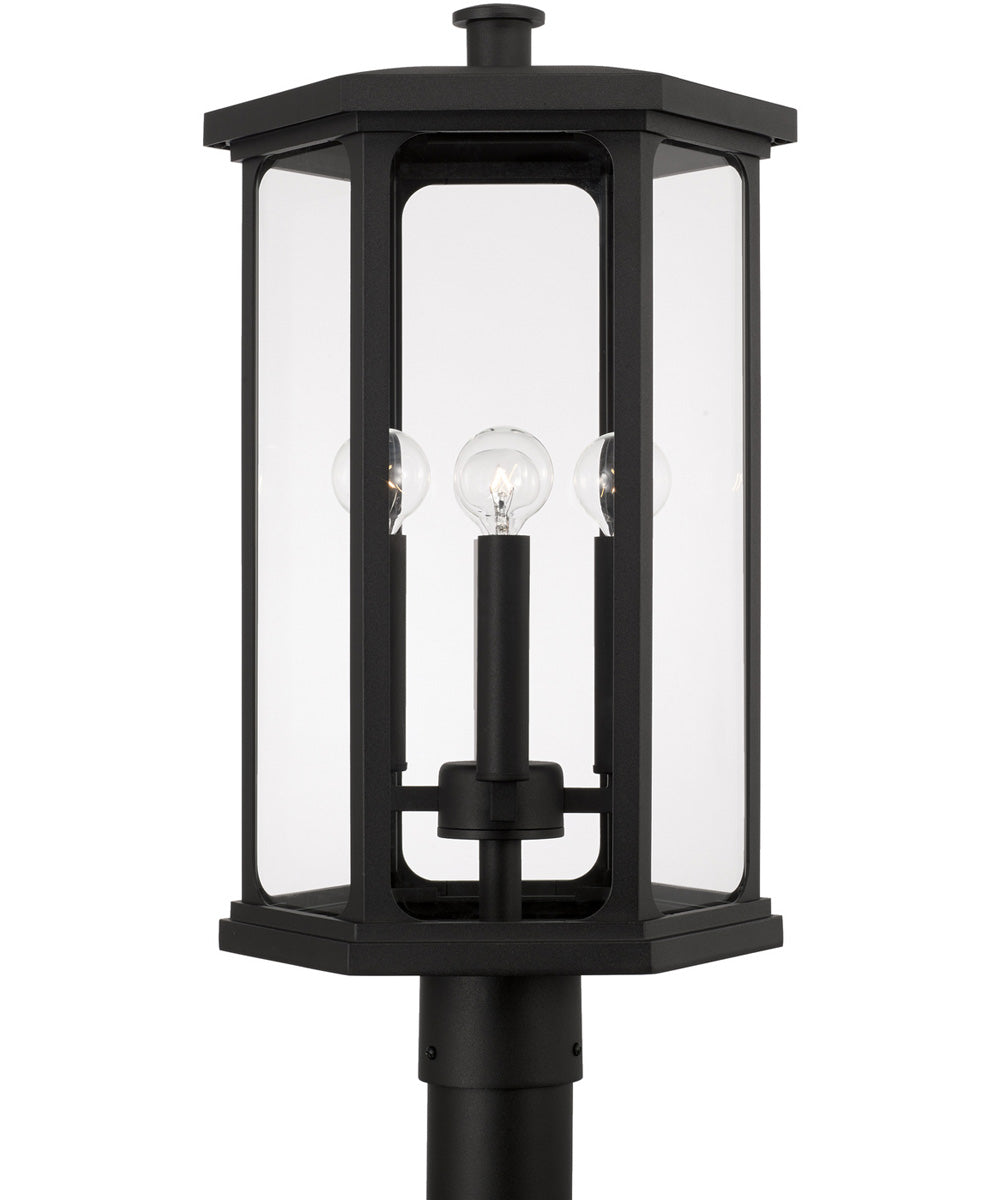 Walton 4-Light Outdoor Post-Lantern Rain or Shine - Black