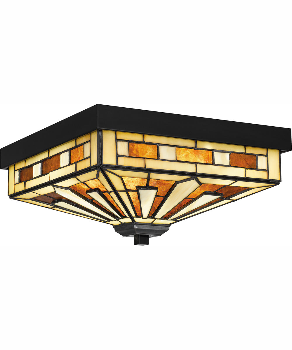 Tiffany Medium 3-light Flush Mount Matte Black