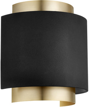 1-light Wall Sconce Noir w/ Aged Brass