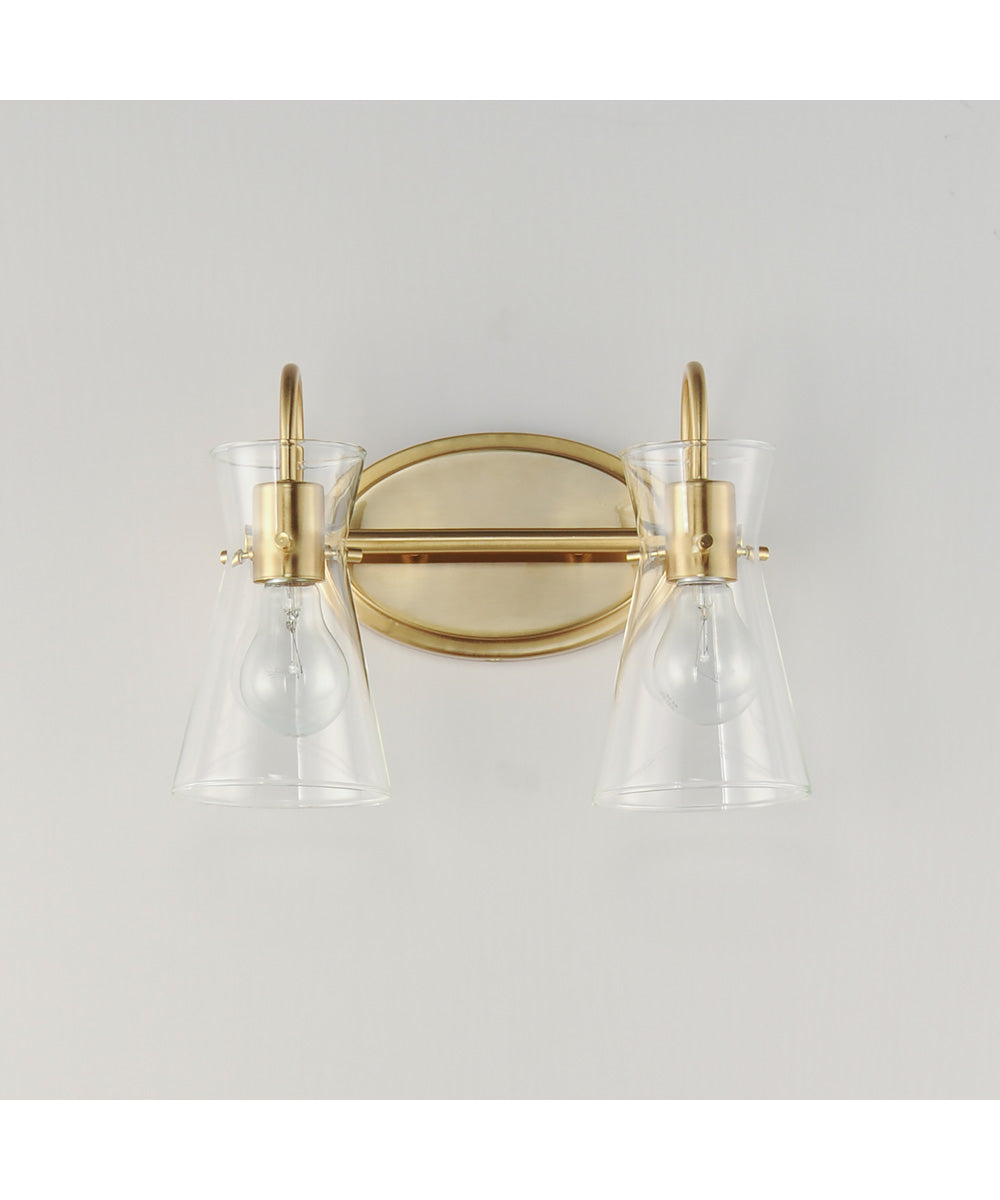 Ava 2-Light Bath Vanity Natural Aged Brass