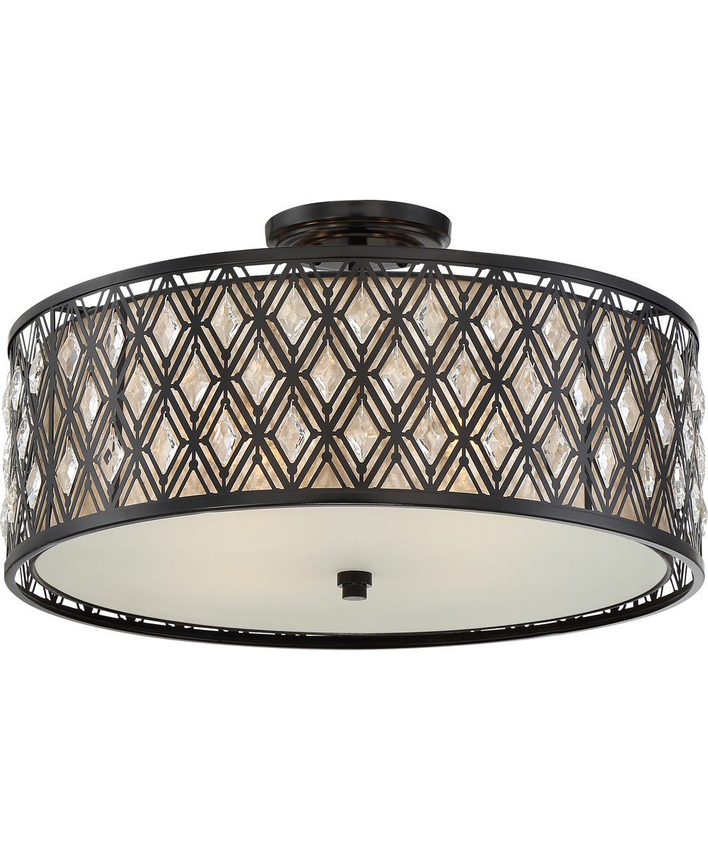 Boutique 4-light Semi Flush Mount Mystic Black