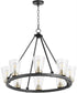 Paxton 8-light Chandelier Textured Black w/ Aged Brass