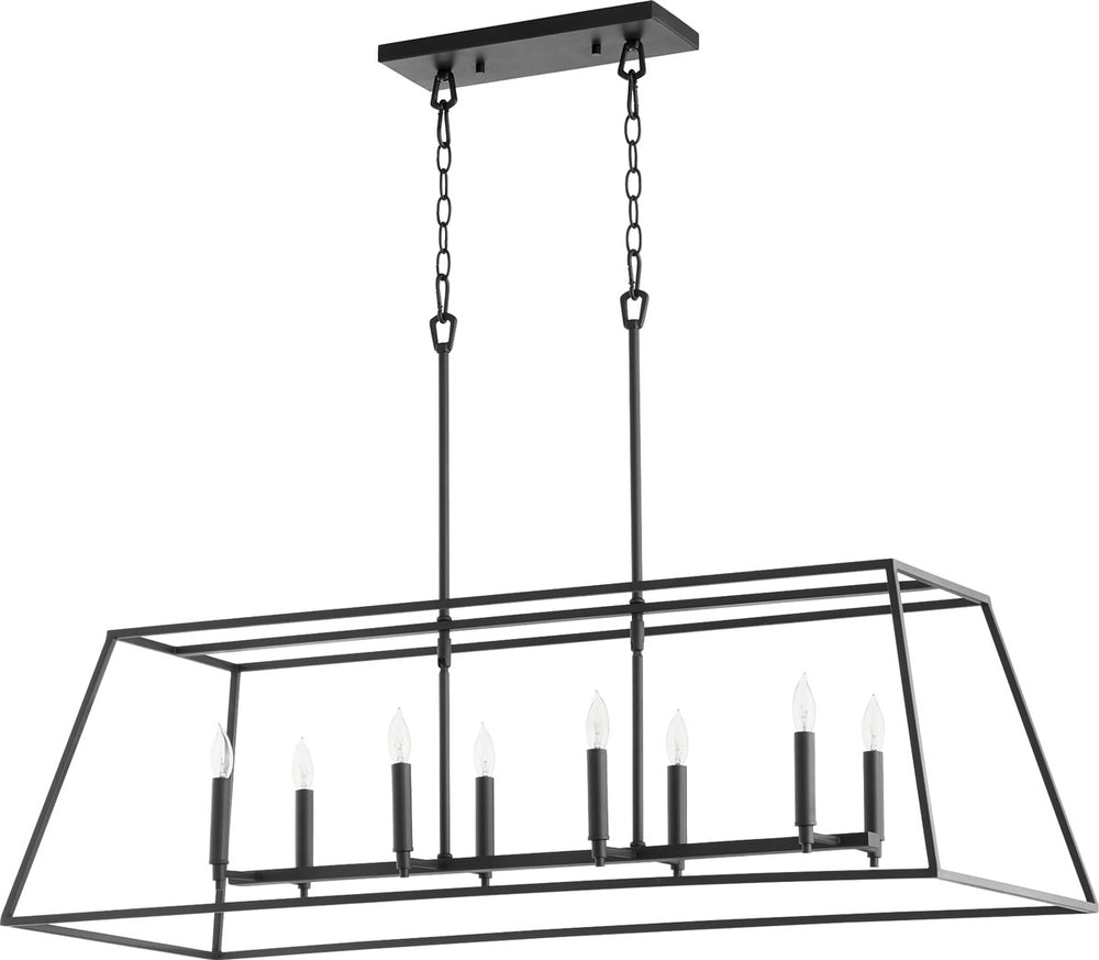 45"W Gabriel 8-light Pendant Noir