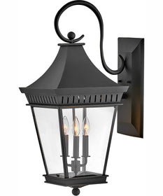 Chapel Hill 3-Light Large Wall Mount Lantern in Museum Black