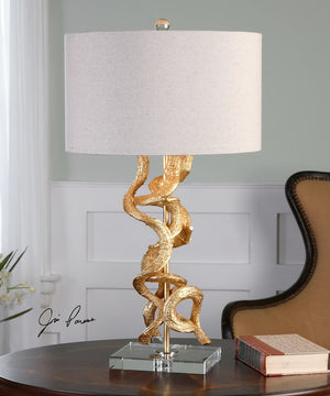 29"H Twisted Vines Gold Table Lamp