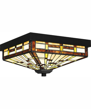 Tiffany Medium 3-light Flush Mount Matte Black