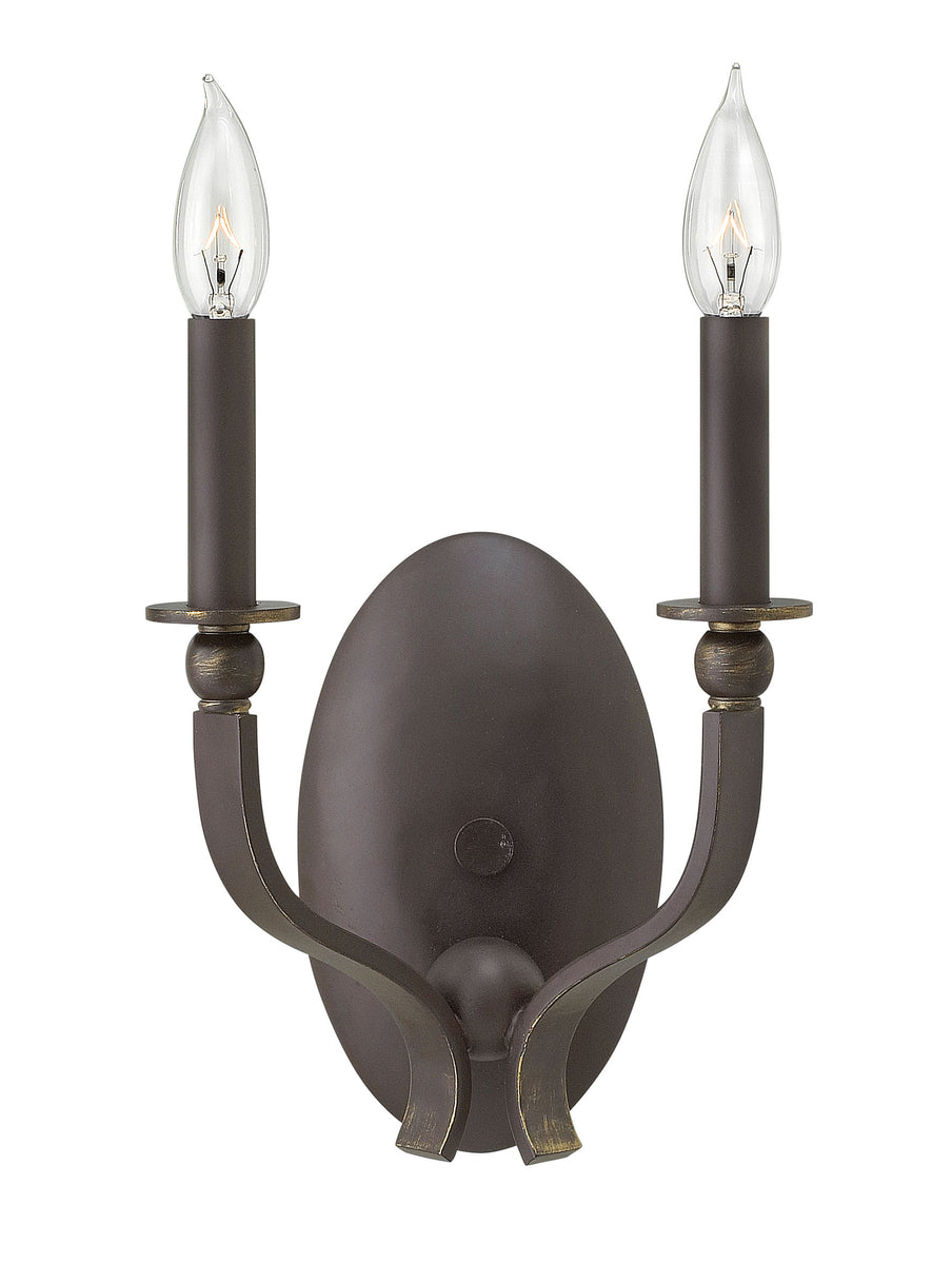 8"W Rutherford 2-Light Two Light Sconce in Oil Rubbed Bronze