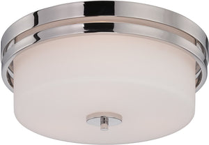 15"W Parallel 3-Light Close-to-Ceiling Polished Nickel