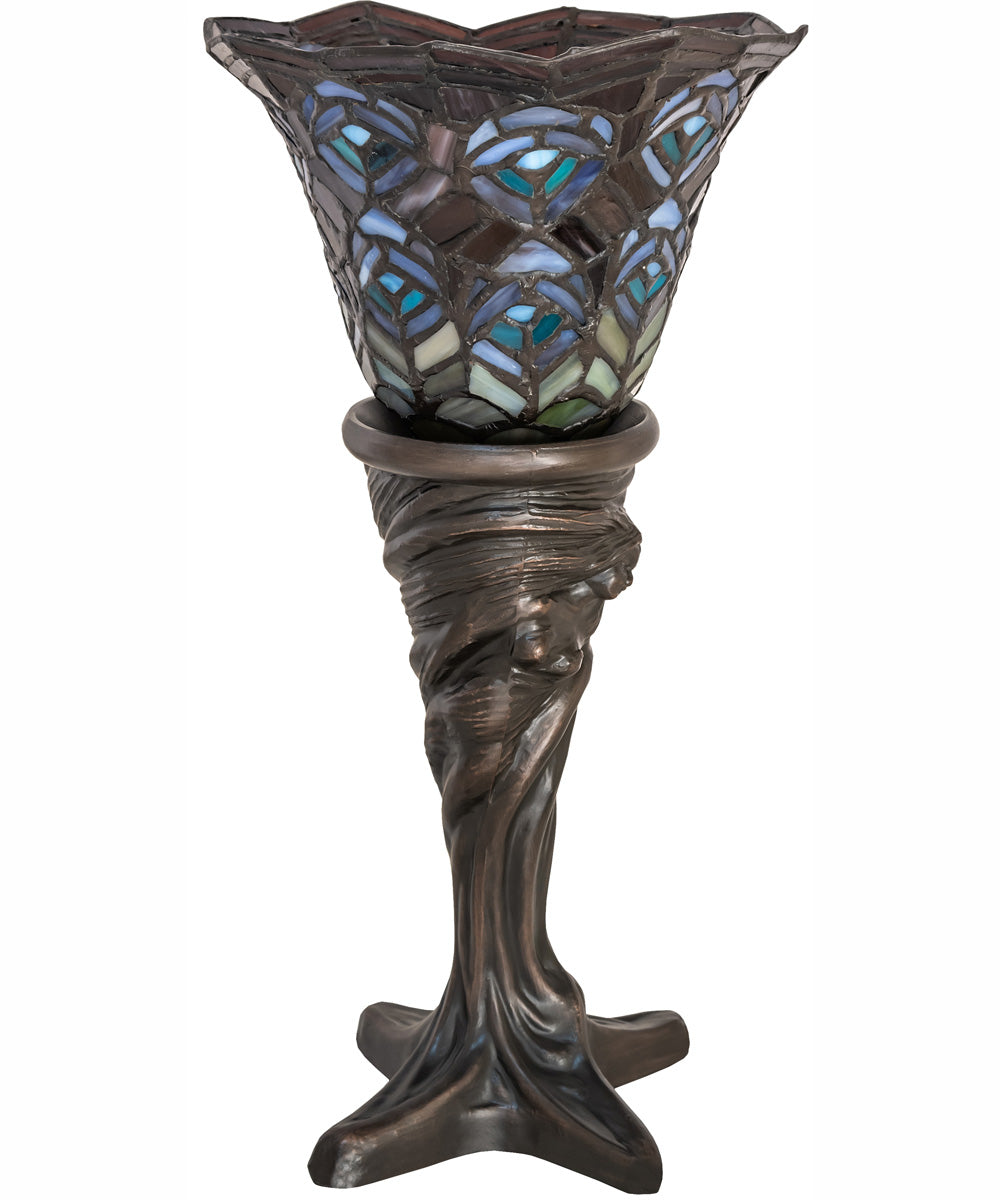16" High Tiffany Peacock Feather Mini Lamp