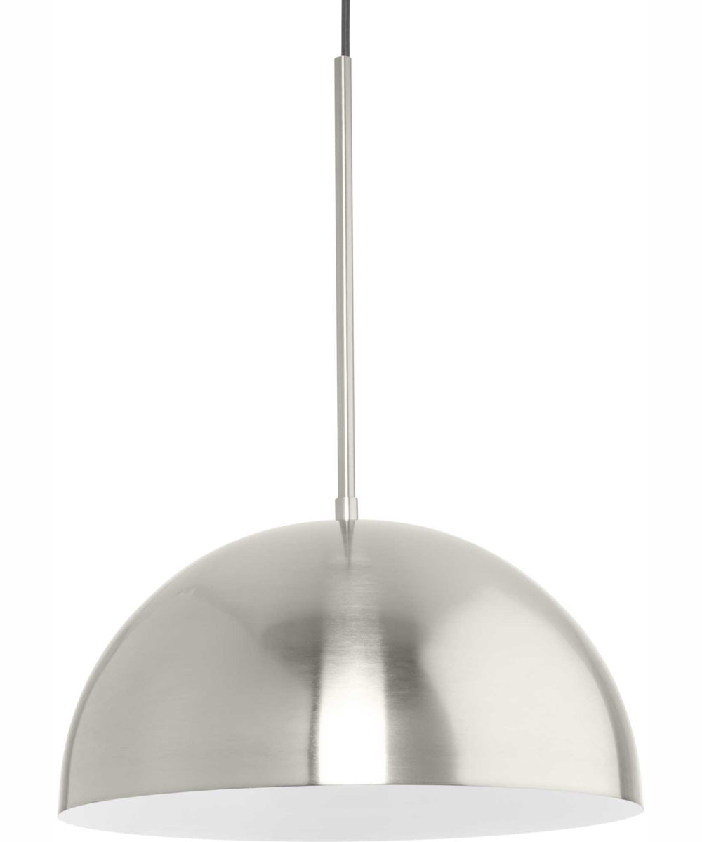 Perimeter 1-Light Mid-Century Modern Pendant with metal Shade Brushed Nickel
