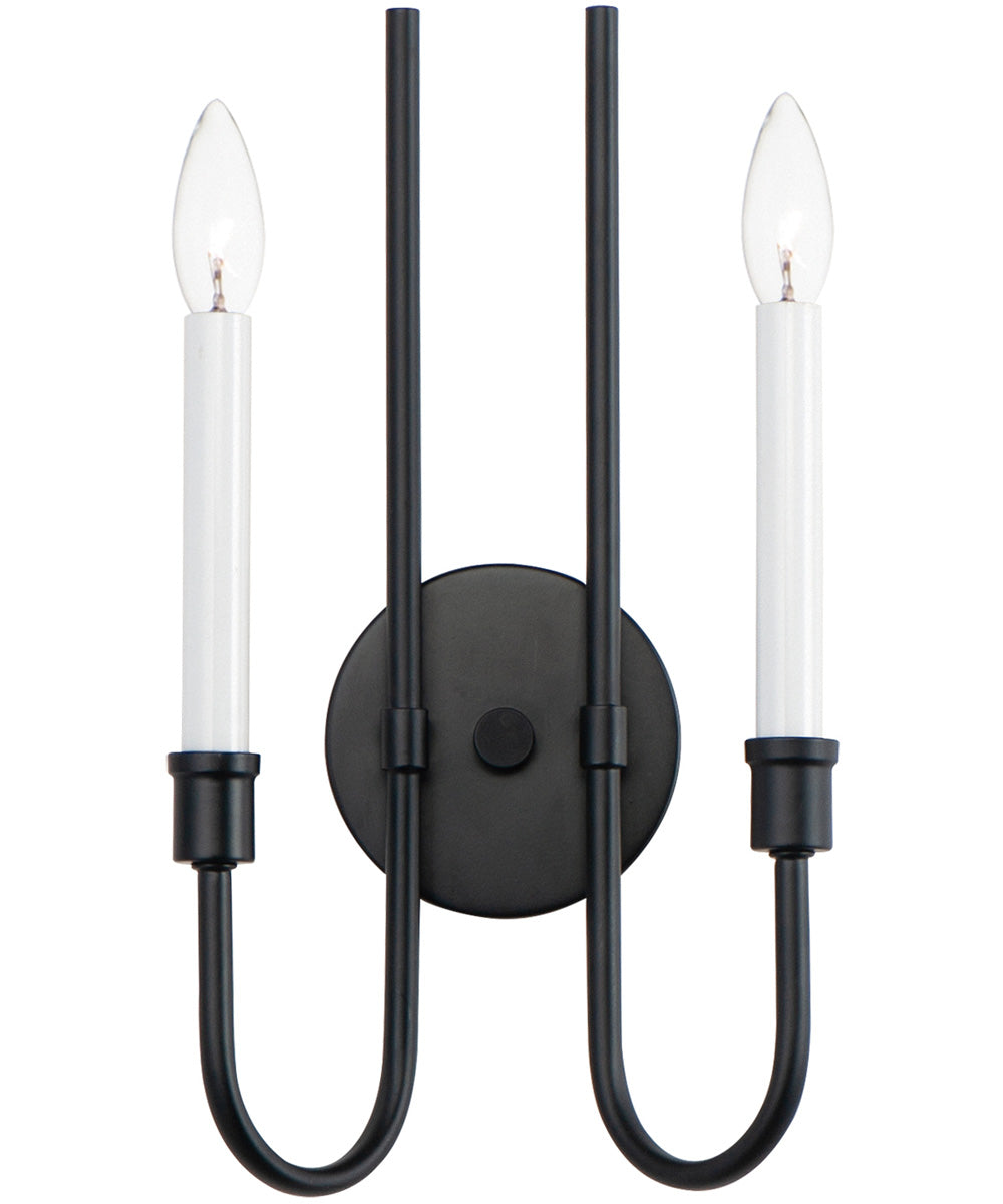 Tux 2-Light Wall Sconce Black