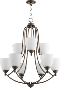 27"W Barkley 9-light Chandelier Oiled Bronze