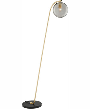 Roden 1-Light Floor Lamp Gold/Smoke Glass Shade