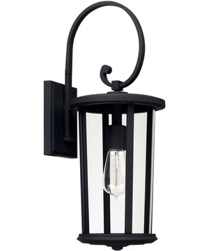 Howell 1-Light Outdoor Wall Mount In Black With Clear Glass