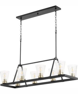 Paxton 8-light Chandelier Textured Black w/ Aged Brass