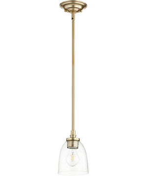 5"W Rossington 1-light Pendant Aged Brass w/ Clear/Seeded