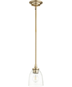 5"W Rossington 1-light Pendant Aged Brass w/ Clear/Seeded