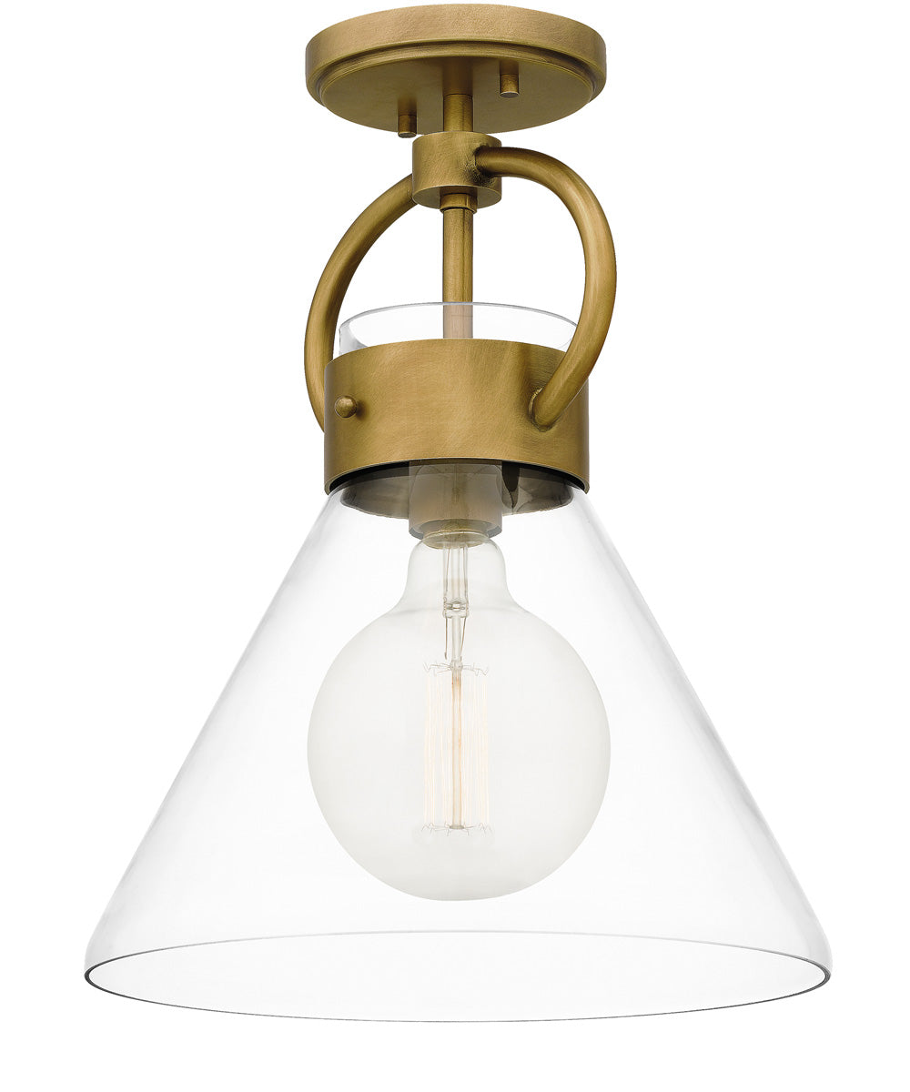 Webster 1-light Semi Flush Mount Weathered Brass