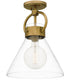 Webster 1-light Semi Flush Mount Weathered Brass