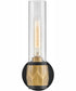 Ellison 1-Light Single Light Vanity in Black with Heritage Brass accents