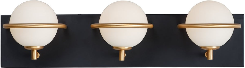 20"W Revolve LED 3-Light Bath Vanity Black / Gold