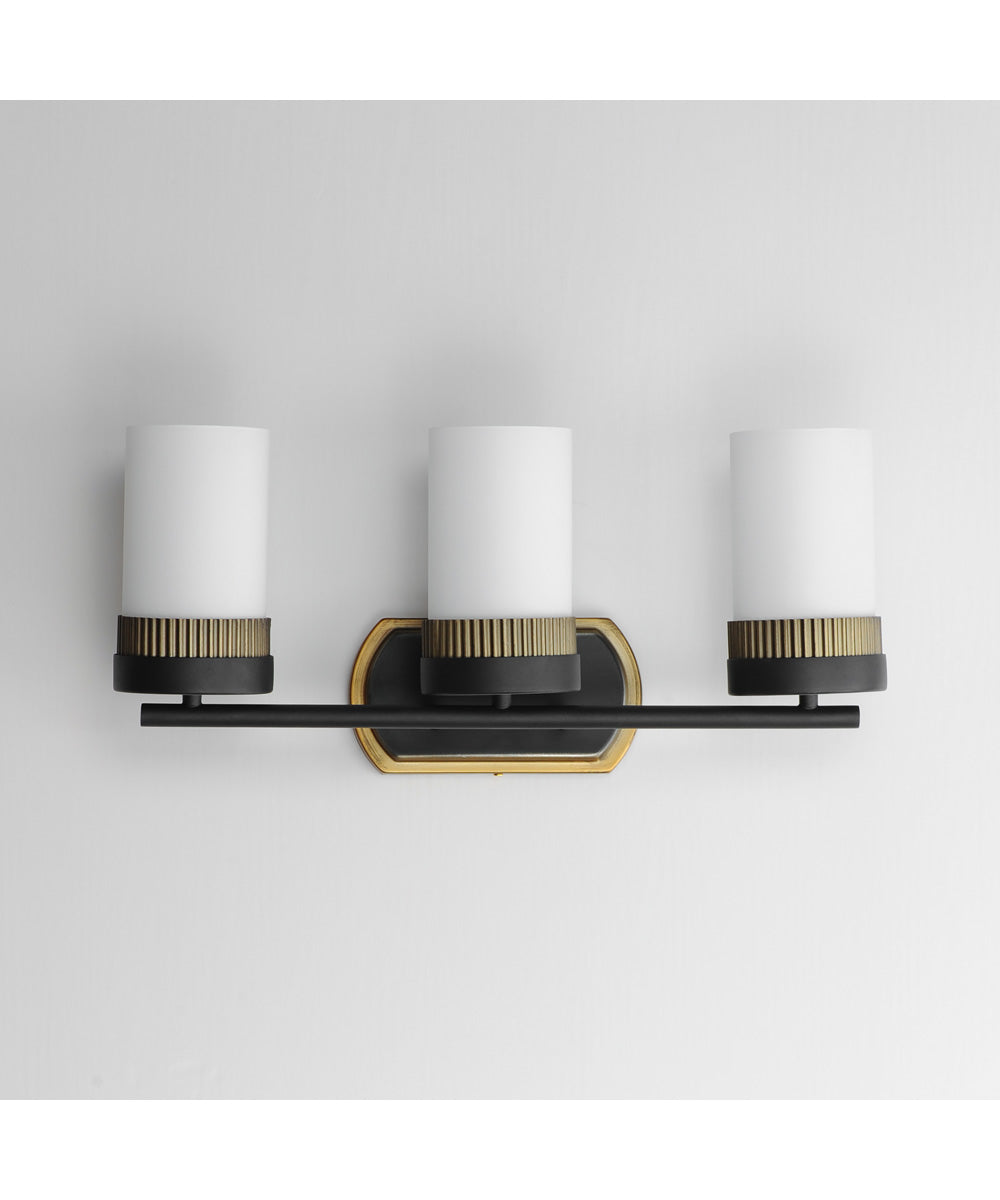 Ruffles 3-Light Bath Vanity Black / Antique Brass