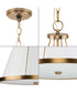Saffert 3-Light New Traditional White Linen Glass Pendant Light Vintage Brass