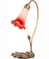 16" High Red/White Tiffany Pond Lily Accent Lamp