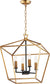 18"W Abode 4-Light Chandelier Gold Leaf / Textured Black