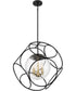 22"W Aurora 3-Light Pendant Black / Vintage Brass