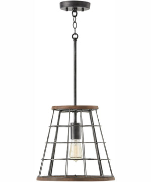 Bracken 1-Light Pendant Zinc and Wood