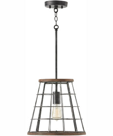 Bracken 1-Light Pendant Zinc and Wood